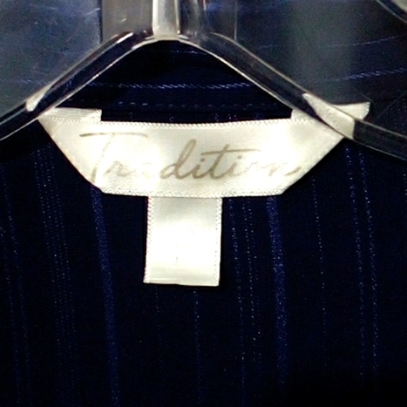 Tradition blue pinstripe button down blouse - Picture 3 of 5